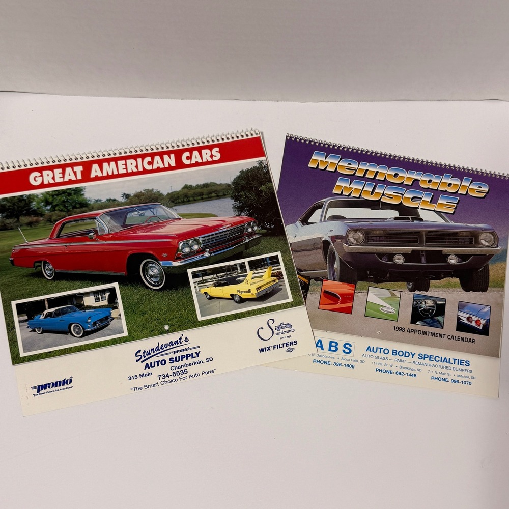 Vintage 1998 1999 Muscle Car Calendars Great American Cars Memorable Muscle Set